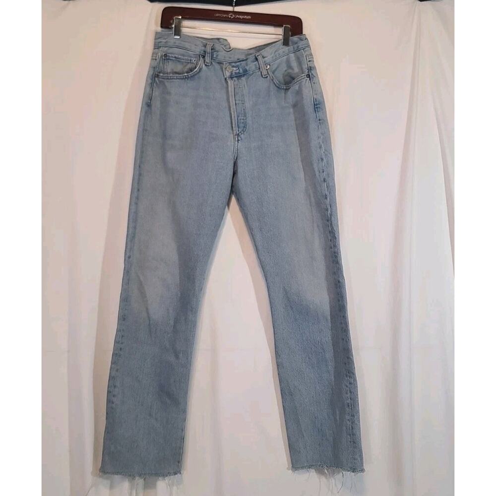 Agolde Criss Cross High Rise Straight Leg Jeans in Dimension 29 X 31 - Picture 4 of 12